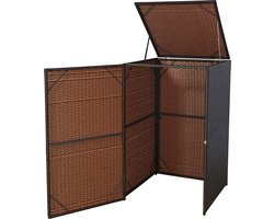 Afvalbak deksel MCW-E25, afvalbak deksel, poly rotan 120l ~ bruin