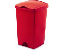 Afvalbak 'Emma' - Afvalemmer Flip Bin - 50 liter - Rood