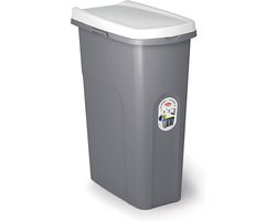 Afvalbak - 'Home Eco System' - afvalscheiding - Prullenbak - Afvalemmer - Wielen - 40 Liter - Wit