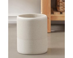 Afvalbak Polyresin - Prullenbak Vuilnisbak - Opruimen Thuis - Hoge Kwaliteit Hars - 2 Gallon Capaciteit - Wit Marmer