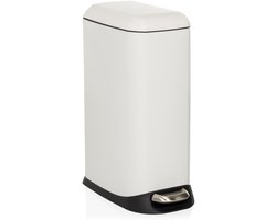 Afvalbak / prullenbak CLEAN SLIM 20 l staal wit hjh OFFICE