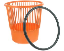 Afvalbak - Prullenbak Keuken - Afval Opbergen - Grote Opening - 26 cm - Oranje