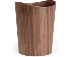 Afvalbak van echt hout | Houten bak voor kantoor, kinderkamer, slaapkamer etc. | 9 Liter | Okkernoot