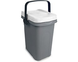 Afvalbakje aanrecht - 'Home Eco System' - Afvalscheiding - Afvalemmertje - Draaghengsel - 7 Liter - Wit