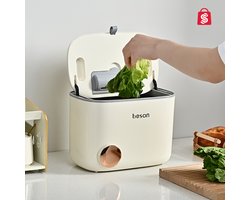 Afvalbakje - Compostbak - Prullenbak - GFT afvalbakje - GFT Bakje - aanrecht - keukenkastje – mini - Beige – 7L