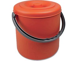 Afvalbakje - 'Eureka' - afvalscheiding - 10 liter - deksel - afsluitbaar - oranje - hengsel
