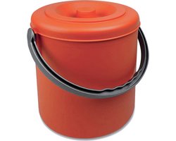 Afvalbakje - 'Eureka' - afvalscheiding - 25 liter - deksel - afsluitbaar - oranje - hengsel