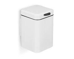 Afvalbkakje 3 l - wandmontage - softclose - rvs - met binnenemmer - badkamer - wit