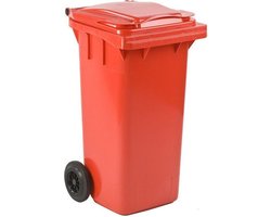 Afvalcontainer 120 liter rood - Container 120 liter - Kliko 2 wielen