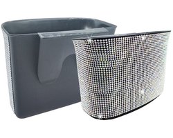 Afvalemmer Hangend - Afvalemmer Auto - Vuilnisemmer 20 x 14 x 9 cm - Waterdicht - Duurzaam - Decoratieve Strass-steentjes - Vuilnisbak