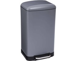 Afvalemmer Metalen 30L - Grijze Prullenbak 35x32x62 cm