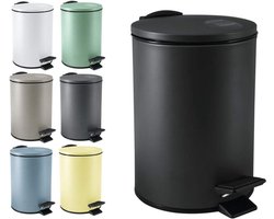 Afvalemmer van 3 of 5 liter roestvrij staal zachte sluiting met binnencontainer - ZwartOp deze manier is de titel beknopter en duidelijker, zonder de merknaam aan het begin.