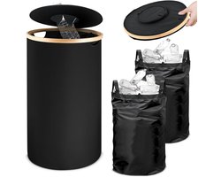 Afvalscheiding binnenshuis - 100 liter - zwart - Oxford-stof en bamboe