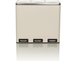 Afvalverzamelaar / afvalscheidingssysteem Clean 9 - 54L (3x18L) staal beige hjh OFFICE