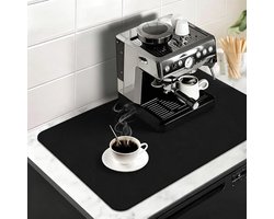 Afvoermat voor Afwas 60 x 40 cm van Diatomiet en PU Leer - Sneldrogend, Antislip en Super Absorberend voor Keuken en Badkamer