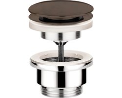 Afvoerplug Hotbath Cobber Always-Open met Schroef Rond Verouderd Messing