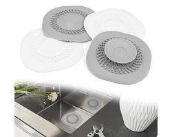 Afvoerzeef Set van 4 - Dubbele Filtering en Antislip Design - Geschikt voor Douche, Wastafel en Badkuip