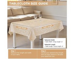 Afwasbaar tafelkleed voor buiten, rechthoekig 140 x 240 cm - Kunststof, waterdicht, weerbestendig - Decoratie voor feesten, oogstfeest en Halloween - Eettafel en eetkamer