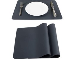 Afwasbare siliconen placemats, 40 x 30 cm, set van 2, geschikt voor kinderen, wasbaar, antislip, te gebruiken als placemats, bordonderleggers of onderzetters.