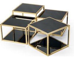 AFZELIA Salontafel Zwart-Goud
