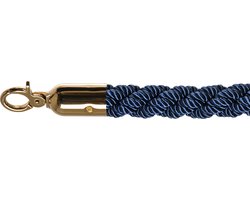 Afzetkoord - Sluiting: goud/messing (RVS) - Luxe koord: blauw