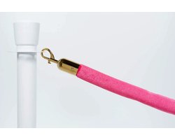 Afzetkoord Velours | Roze - Messing