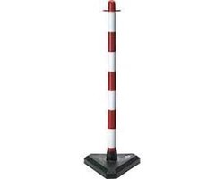 Afzetpaal Beton - Parkeerpaal Verkeerspaal - Toegang Beveiligen - Vast en Stevig - 90 cm Hoog - Wit Rood
