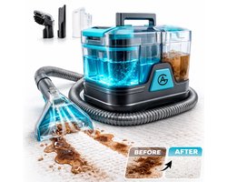 AG Vlekkenreiniger & Tapijtreiniger – 400W Krachtige Draagbare 4-in-1 Bank Reiniger, Zetelreiniger, Meubelreiniger & Autoreiniger met Self-Cleaning - Dubbele Watertank 2 Liter - Carpet Cleaner met 4 Opzetstukken voor Tapijt, Banken, Stoel & Matras