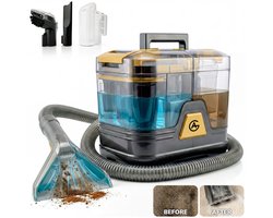 AG Vlekkenreiniger & Tapijtreiniger - 400W Krachtige Draagbare 4-in-1 Bankreiniger, Zetelreiniger, Meubelreiniger & Autoreiniger - Self-Cleaning - Dubbele Watertank 2L - Carpet Cleaner - 4 Opzetstukken voor Bank, Stoel, Tapijt & Matras - Gold Edition