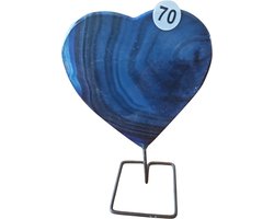 Agaat Hart op standaard Blauw