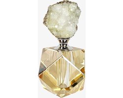 Agaatsteen decoratie Mila | Afgeleid van een parfumflesje |Goud Transparant Wit Zilver | Agaatsteen Glas Kristal | Boven op tafel In een kast Op een sidetable | Modern | Decoratie | Hoekig Rond | Woondecoratie | Woonaccessoire