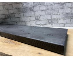 AGstyle Wandplank - Grenenhout - Zwart - 80x - 20x - 4x
