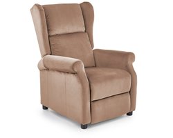 AGUSTA Luxe Velvet Relaxfauteuil – Verstelbare Lounge Stoel – Zwart Onderstel – 6 Kleuren – Velvet Stof – 92-160 cm Lang – 75 cm Breed – 83-107 cm Hoog