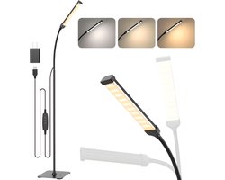 AHD® Bureaulamp - Bureaulamp LED - Bureaulamp Met Klem - Dimmable LED Desk Lamp - Desk Lamps - Zwart - 34cm x 4cm x 20cm