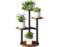 AHD® Plantenrek - Plantentafel - Plantenstandaard Binnen - Plantenrek Binnen - Bruin - 30cm x 30cm x 53cm
