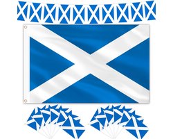 AhfuLife Scottish Flags Set for Burns Night Decorations, 1 Piece 5 * 3ft Scotland Flag, 30 Pieces Scottish Flags, 10 - ShopVlot