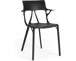 A.I. stoelset van gerecycled materiaal, 2 stuks, zwart, 55 x 59 x 94 cm