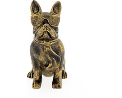 AI - Woondecoratie - Hond - Bulldog - Goud - Beeld - Pop Art - 8 x 19 cm