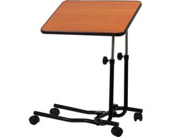 Aidapt Bedtafel met wielen - Overbed tafel - Zwart;darkwood