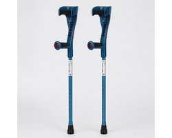 Aidapt Elleboogkrukken Set | Verstelbare Aluminium Onderarmkrukken met Open Manchet blauw