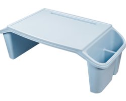 Aidapt Opvouwbaar Bedtafel met Zij Opbergvakken – 54×26,7×19,7 cm – Blauw - Dienblad