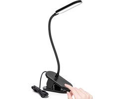 Aigostar 10A50 - Bureaulamp LED Dimbaar - 3 Helderheid - Verstelbare Leeslamp - Nachtlamp - 4000K - Zwart