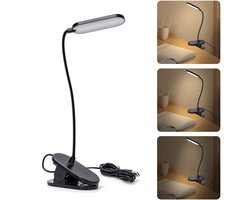 Aigostar 10A50 - Bureaulamp LED Dimbaar - 3 Lichtkleuren - Touch Control - Verstelbare Leeslamp - Bedlamp - Wit en Warm Licht - Zwart