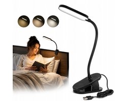 Aigostar 10A50 - LED Bureaulamp met Klem - 3 Helderheidsstanden - 4000K Neutraal Wit - Touch Control - Verstelbare Leeslamp - Zwart