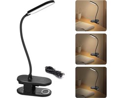 Aigostar 10A54 - Bureaulamp Led -  Dimbaar - Touch Control - Opladende USB - Leeslamp - Bedlamp - Zwart