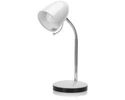 Aigostar 10LR2- Bureaulamp - Verstelbare Leeslamp - Tafellamp - H280mm - E27 Fitting - Wit - Excl. lichtbron