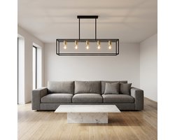 Aigostar 10O1R - Hanglamp - 5x E27 Fitting - Industrieel - voor Woonkamer, Eetkamer, Slaapkamer - Zwart - excl. lichtbron