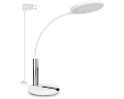 Aigostar 10Z1K - Bureaulamp LED Dimbaar - 3 Kleuren licht - met Nachtlampje - Leeslamp - Tafellamp – Ledlamp - Wit