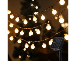 Aigostar 2PACK - Solar Tuinverlichting op Zonneenergie - 50 LED Lichtsnoer Buiten - 10 m Verlicht + 2 m Snoer - Buitenverlichting Lichtslinger - Lichtsnoeren
