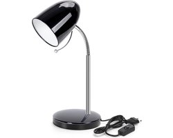 Aigostar Bureaulamp - Verstelbaar - H280mm - E27 Fitting - Tafellamp – Ledlamp - Zwart